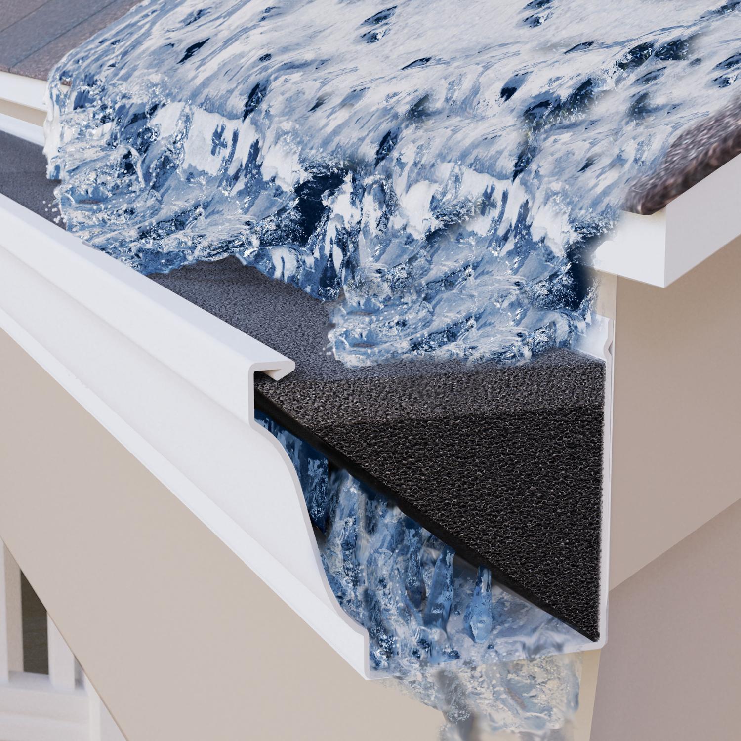 GutterFoam 5 in. W X 48 in. L Black Polyester Foam Gutter Guard 1 pk