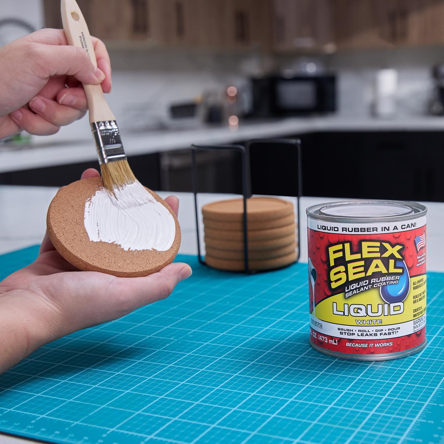 Flex Seal Family of Products Flex Seal White Liquid Rubber Sealant Coating 16 oz