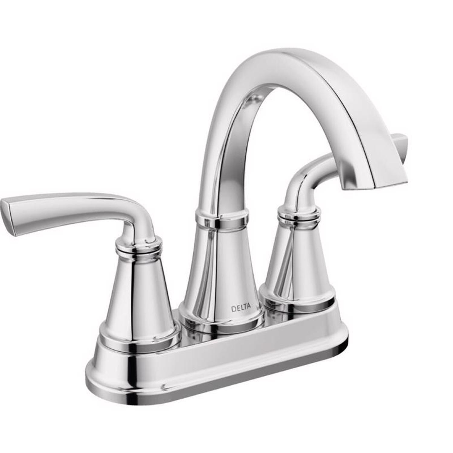 Delta Geist Chrome Centerset Bathroom Sink Faucet 4 in.