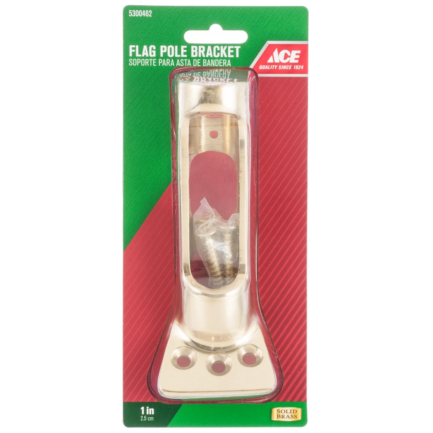 Ace 9 in. L Solid Brass Flag Pole Bracket Bright