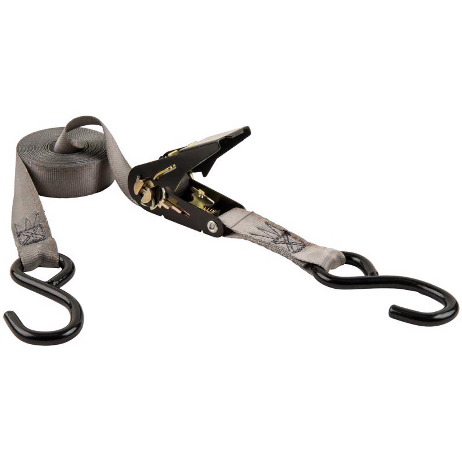 Keeper 1 in. W X 14 ft. L Gray Tie Down w/Ratchet 500 lb 1 pk