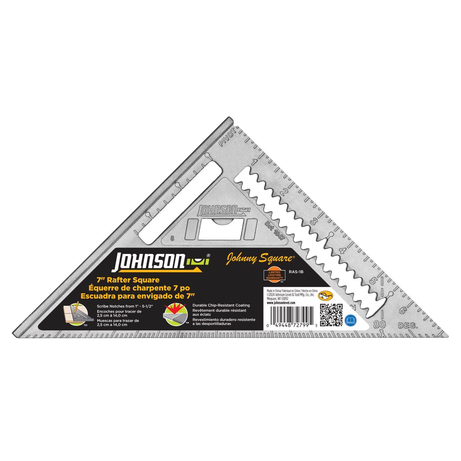 Johnson Johnny Square 7 in. L Aluminum Professional Rafter Square