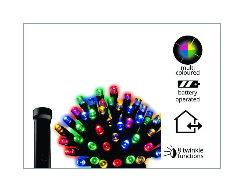 Celebrations Durawise Battery Operated LED Light Set Multicolored 11.5 ft. 48 lights