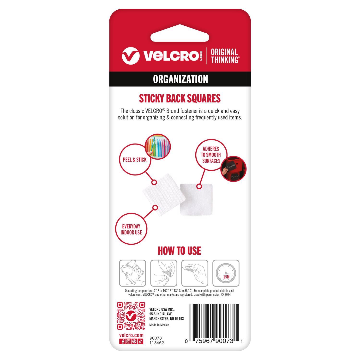 VELCRO Brand Sticky Back Small Nylon Hook and Loop Fastener 7/8 in. L 12 pk