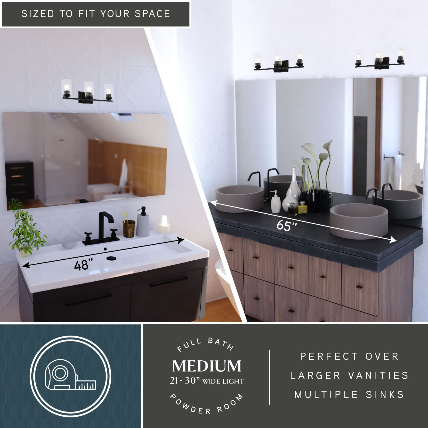 Vaxcel Lighting W0527 Park Ridge 3 Light 22 in.W Vanity Light - Black