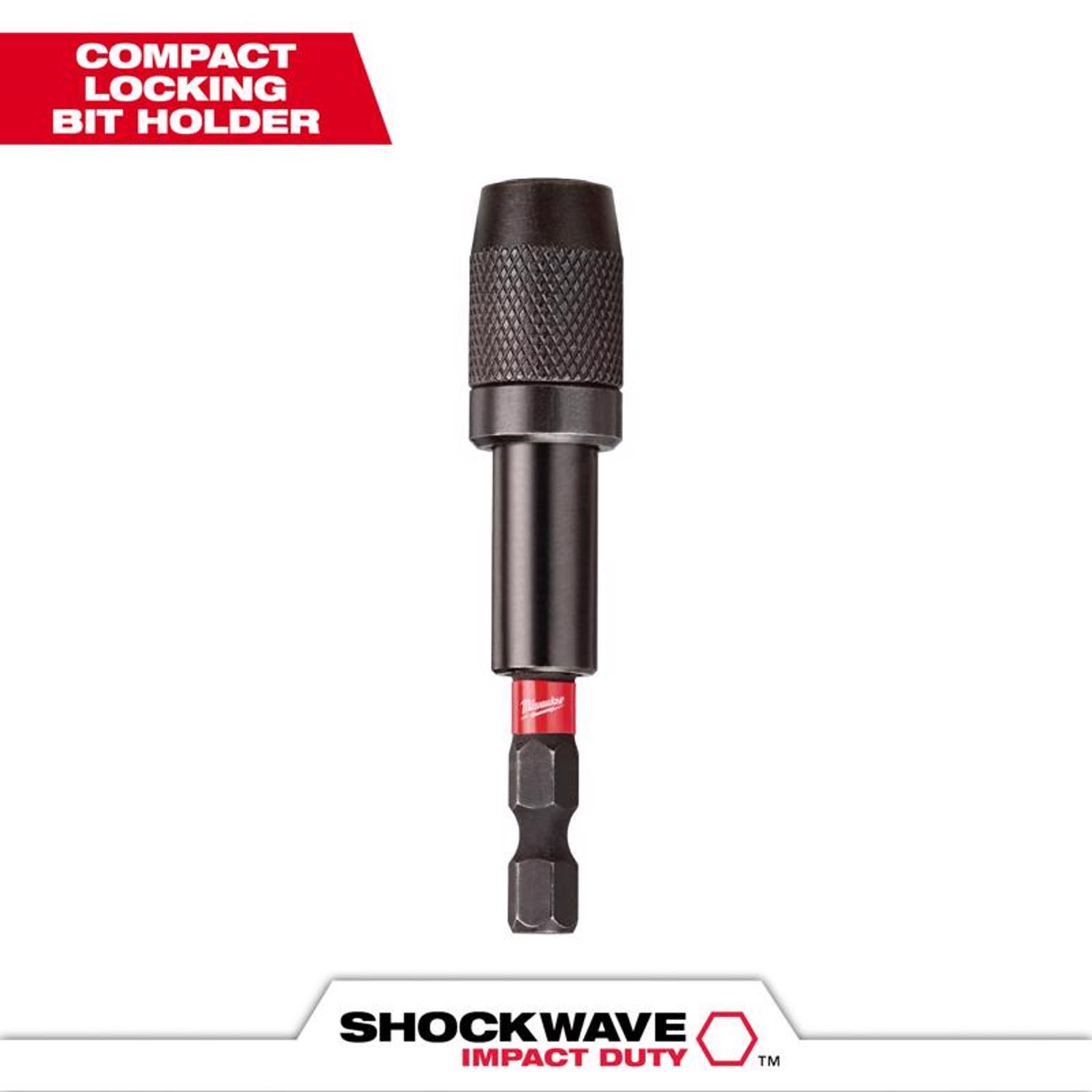 Milwaukee Shockwave 2.88 in. Alloy Steel Impact Magnetic Locking Bit Holder 1/4 in. Hex Shank 1 pc