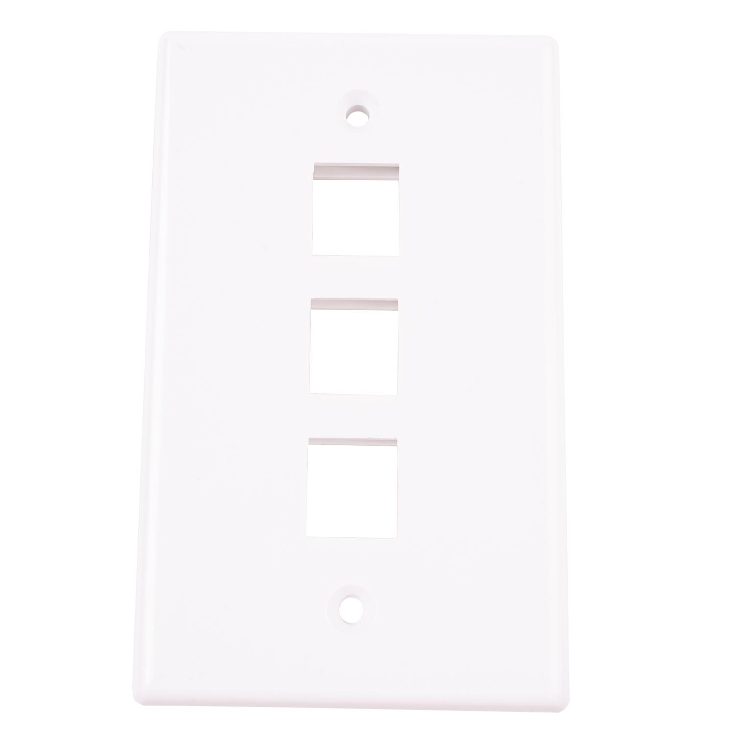 Monster Just Hook It Up White 3 gang Plastic Keystone Wall Plate 1 pk