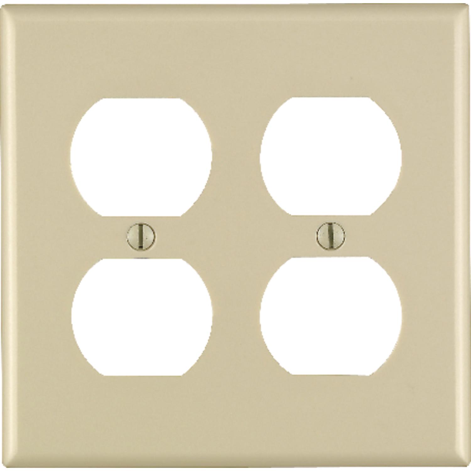 Leviton Ivory 2 gang Thermoset Plastic Duplex Wall Plate 1 pk