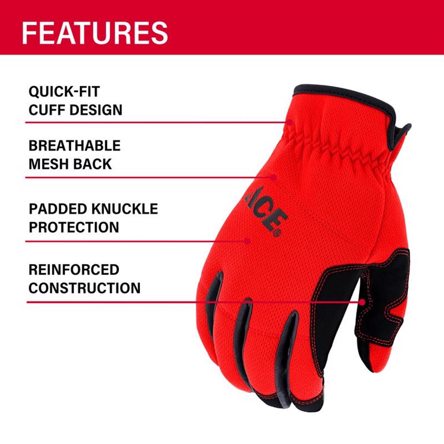 Ace L I-Mesh High Performance Utility Red/Black Gloves