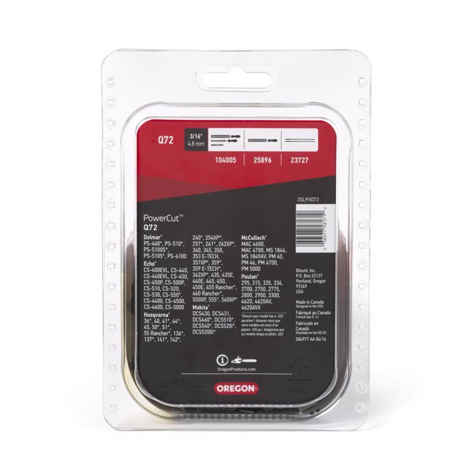 Oregon PowerCut Q72 18 in. Chainsaw Chain 72 links