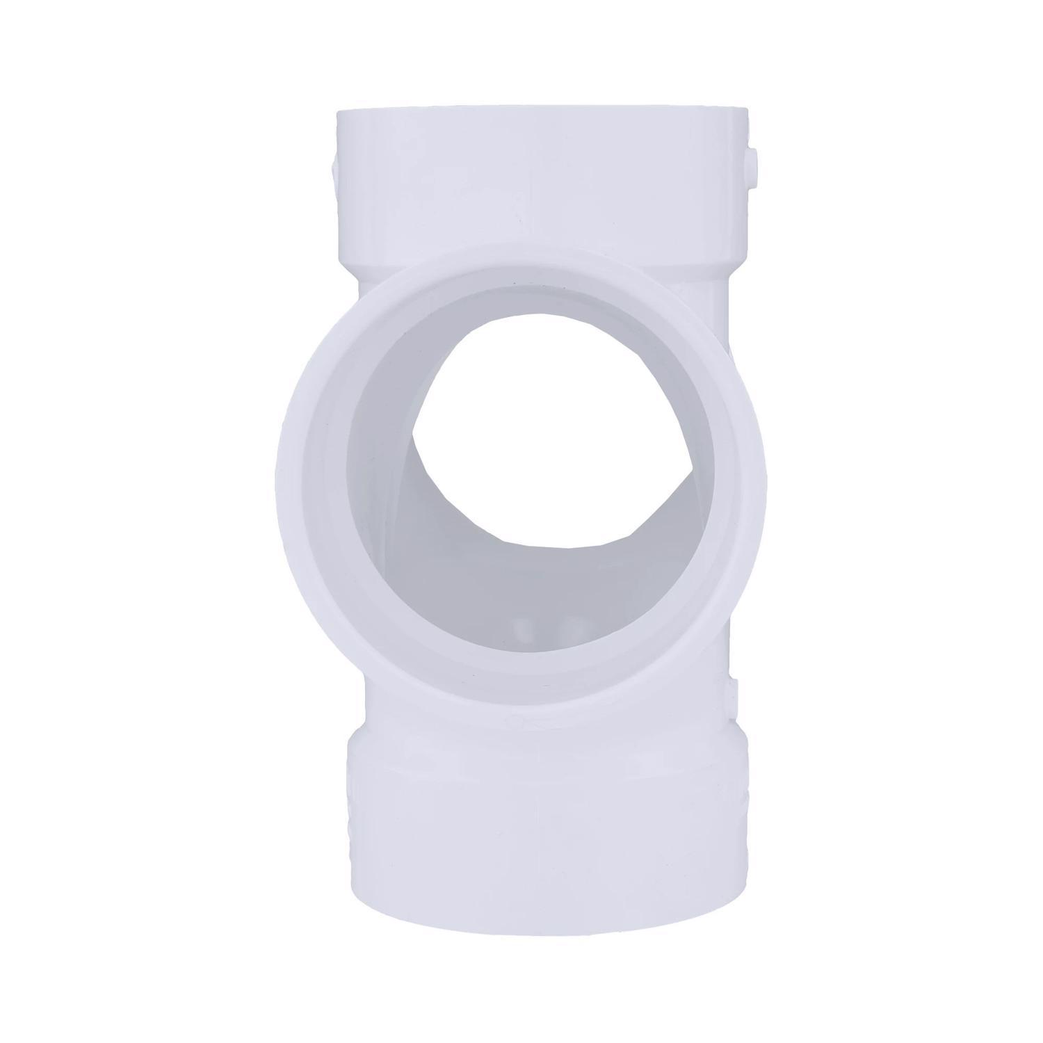Charlotte Pipe Schedule 40 4 in. Hub X 4 in. D Hub PVC Sanitary Tee 1 pk