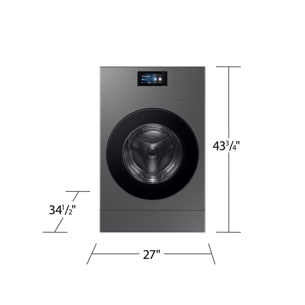 Samsung 5.3 Cu Ft. Bespoke AI Vented Laundry Combo All-in-One Ultra Capacity Washer and Electric Dryer with AI Home in Dark Steel