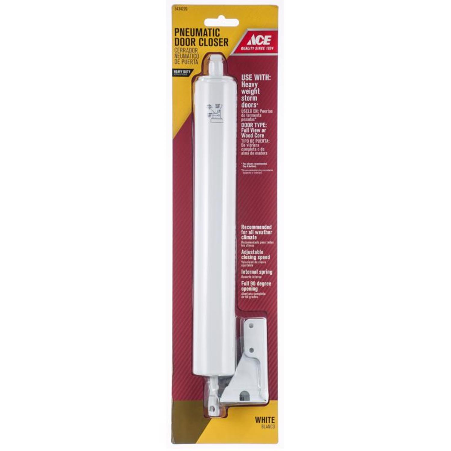 Ace White Aluminum Pneumatic Screen/Storm Door Closer