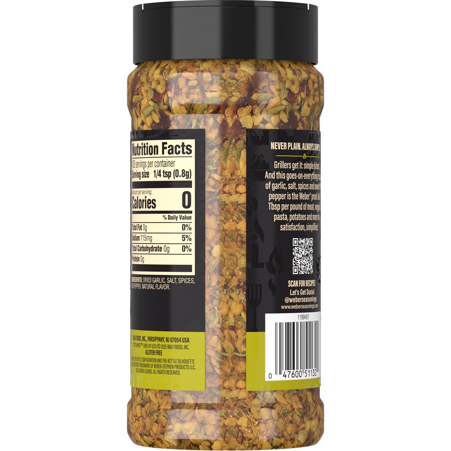 Weber Gluten Free Roasted Garlic & Herb Seasoning 12 oz