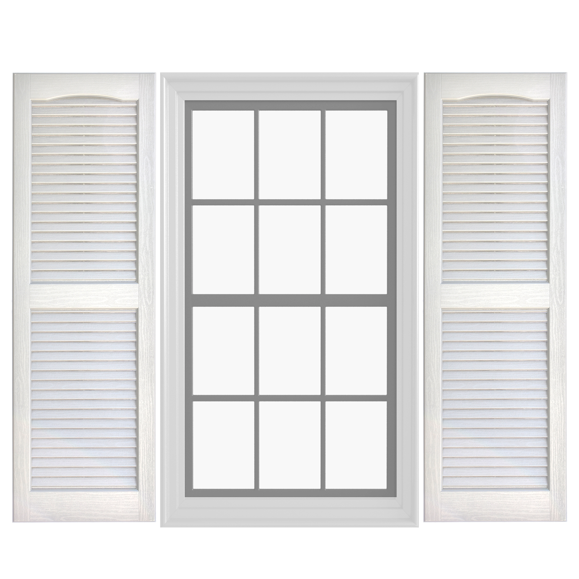 Pontiac Trail Open Louver Shutter 14.5 in. x 47 in. Dover White/Paintable