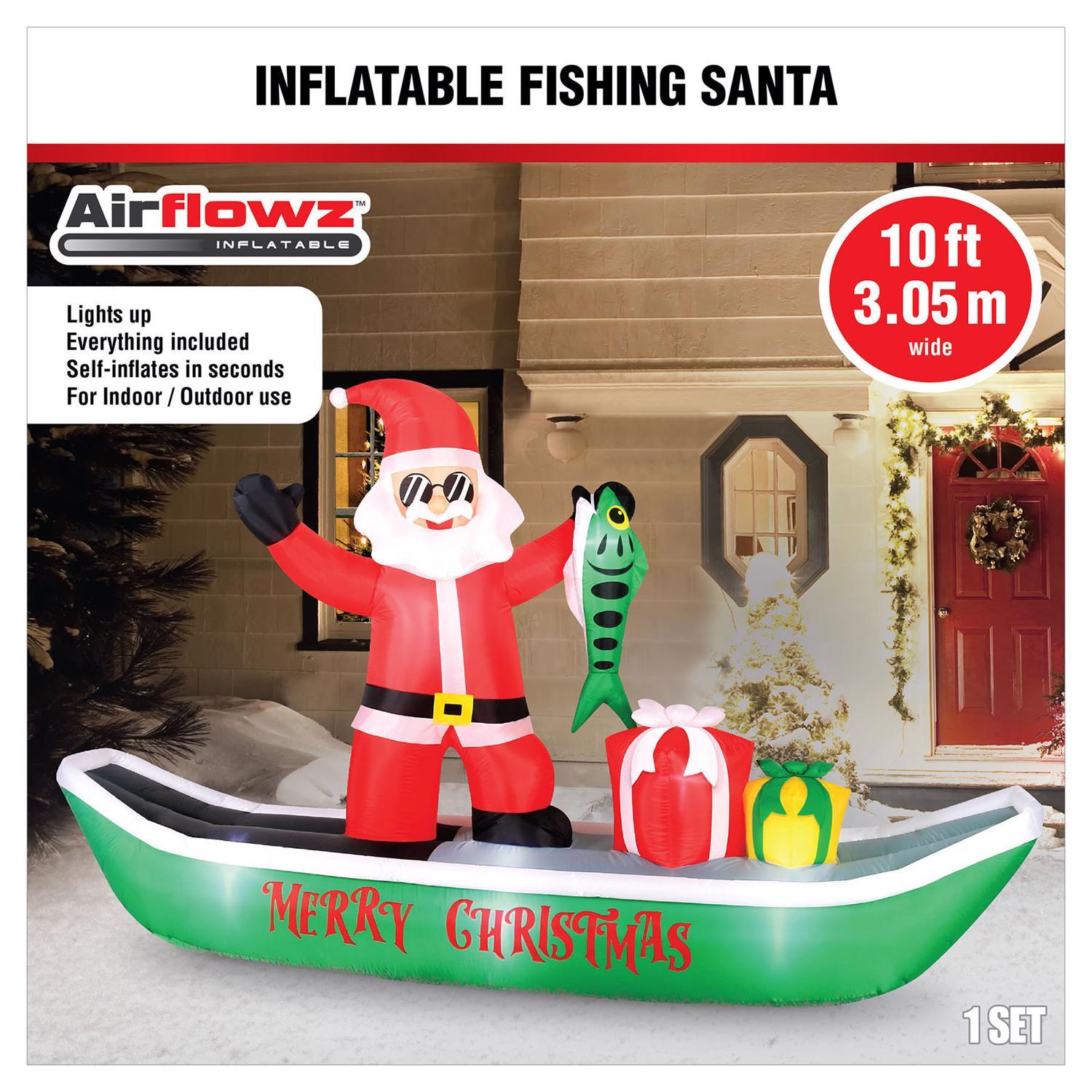 Airflowz Fishing Santa 10 ft. Inflatable