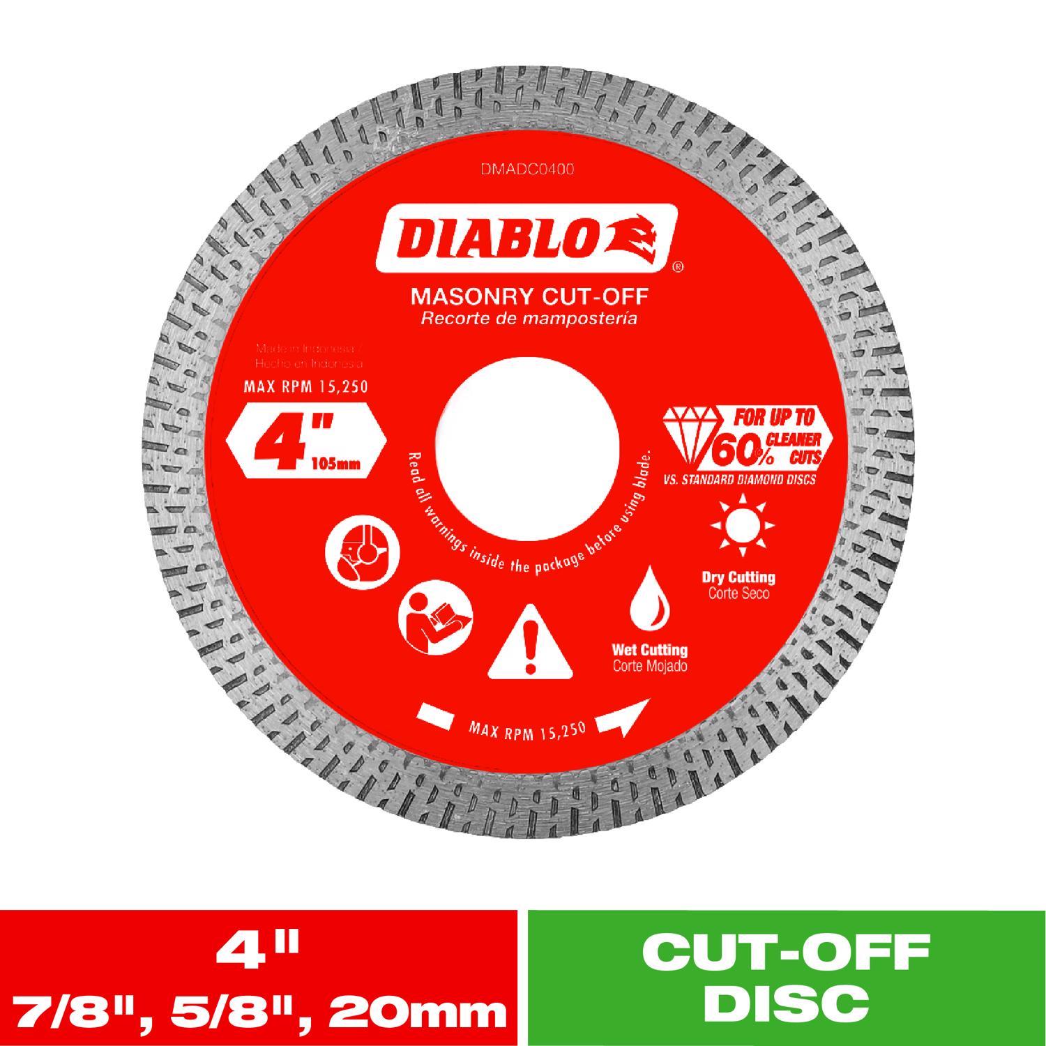 Diablo 4 in. D X 7/8 in. Diamond Masonry Cut-Off Disc 1 pk