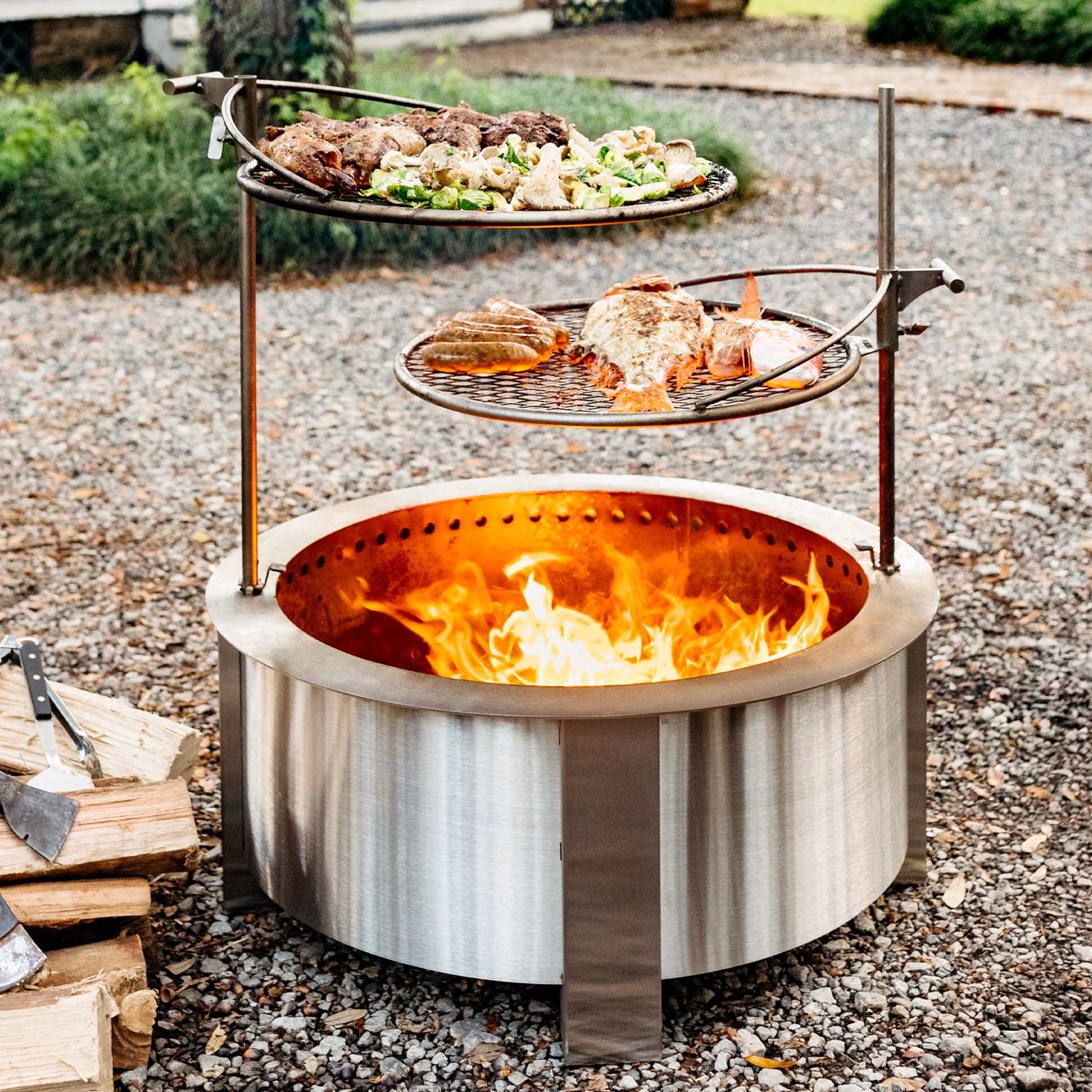 Breeo Outpost 24 Silver Camp Grill 34 in. H X 27 in. W 1 pk