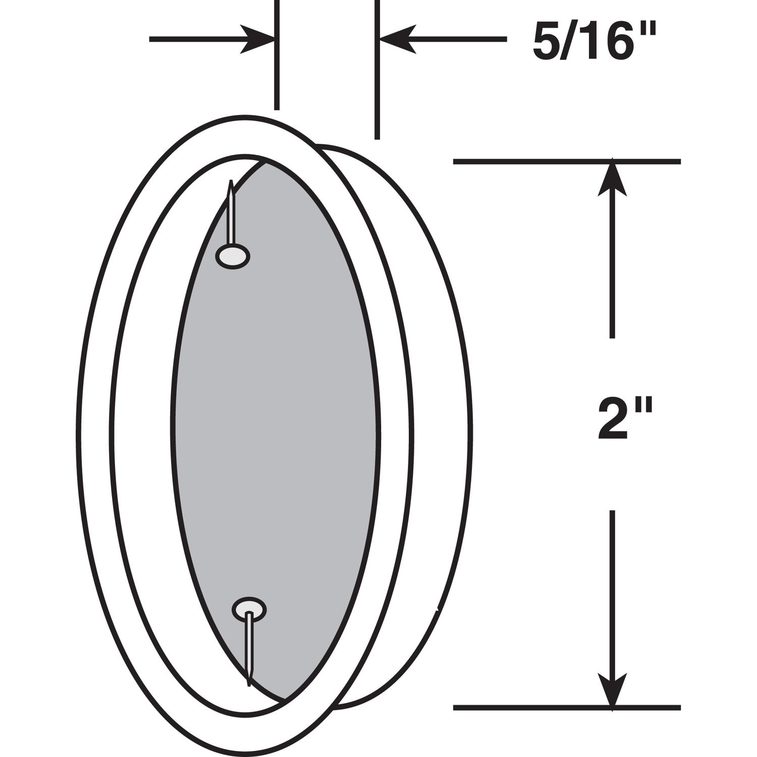 Prime-Line 2 in. L Satin Nickel Silver Steel Flush Mortise Finger Pull