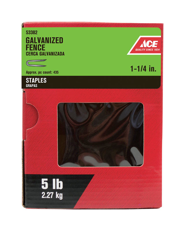 Ace 1-1/4 in. Galvanized Fence Staples 5 lb.