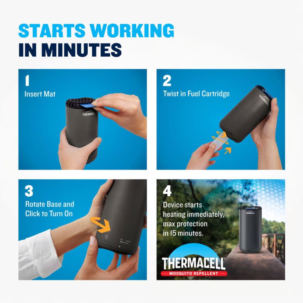Thermacell Fuel-ZoneGuard Insect Repellent For Mosquitoes 24-Hr Refill Pack