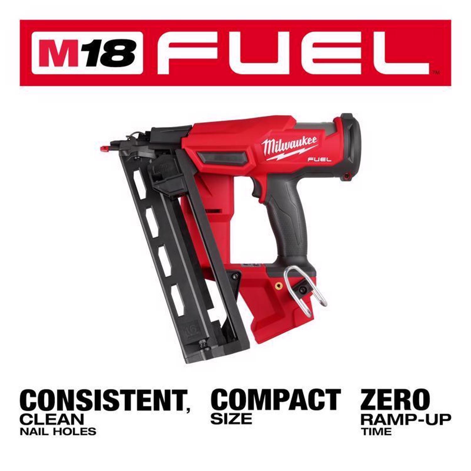 Milwaukee M18 FUEL 16 Ga. 18 Volt Brushless 20 deg Angled Finish Nailer