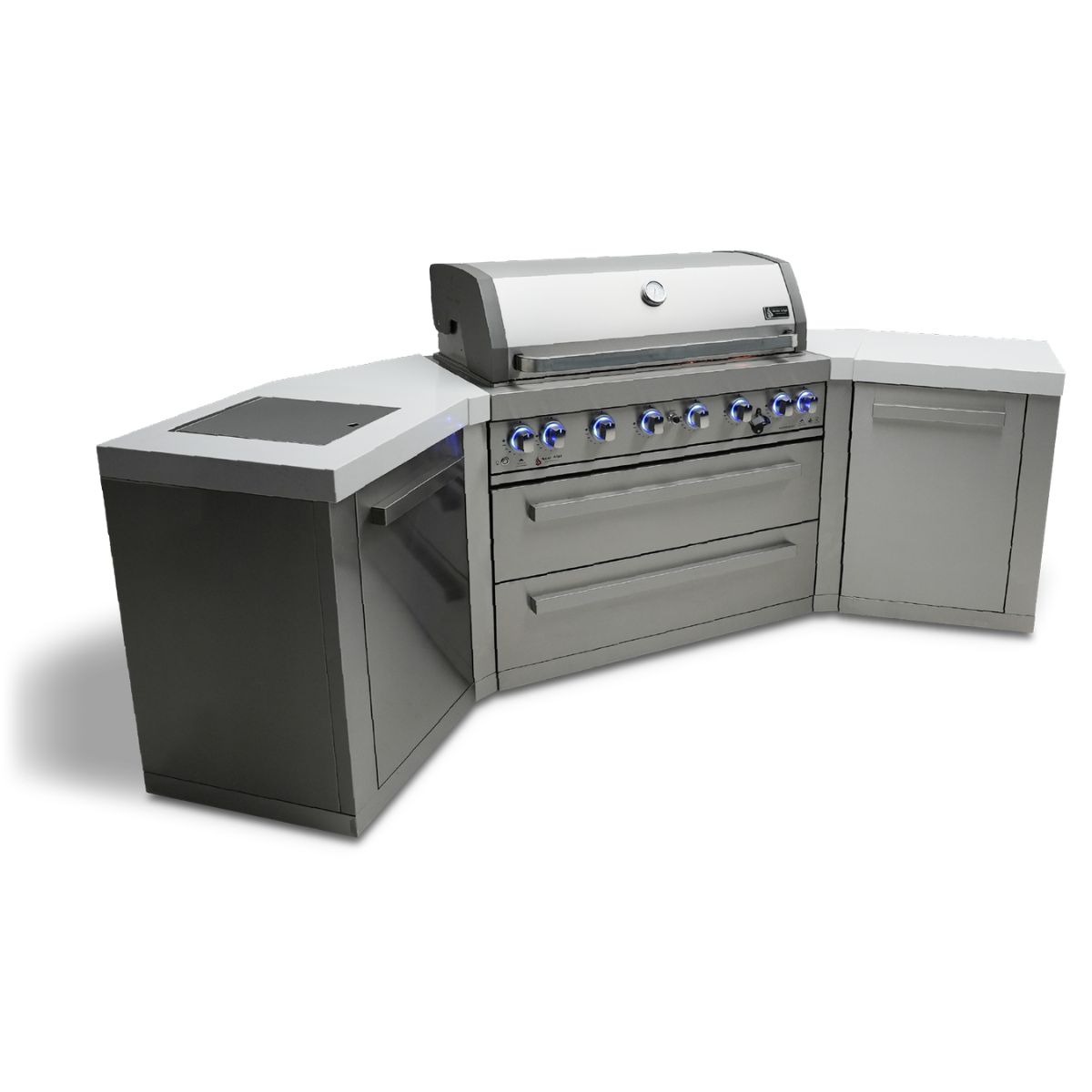 Mont Alpi 6-Burner island with 45-degree corners