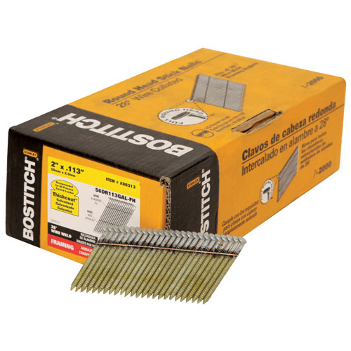2,000-Qty. 2" x .113 Ring Shank 28 degree Wire Collated Full Round Head Stick Framing Nails