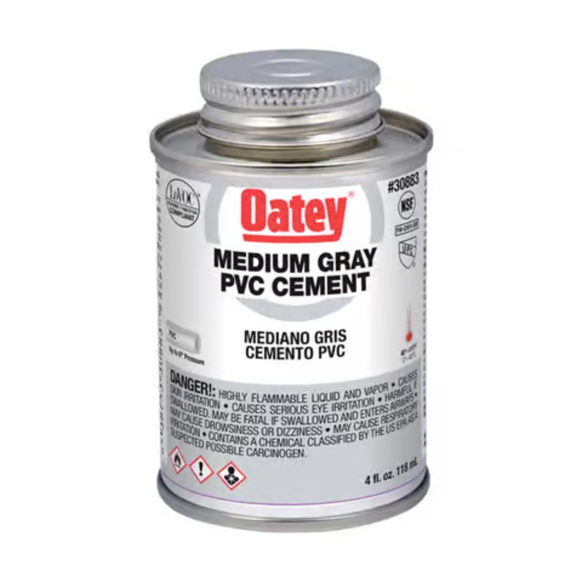 Oatey Gray Cement For PVC 4 oz.