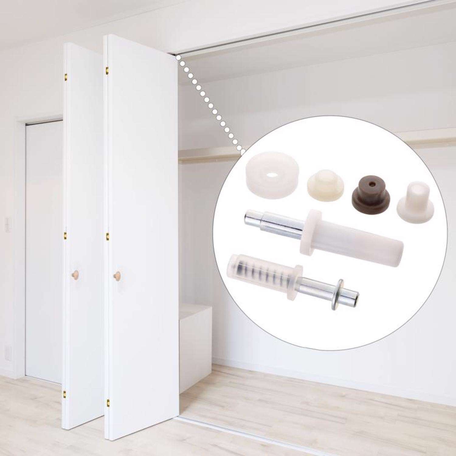 Ace 7/8 in. D White Plastic/Steel Bi-fold Door Pivot Set 1 pc