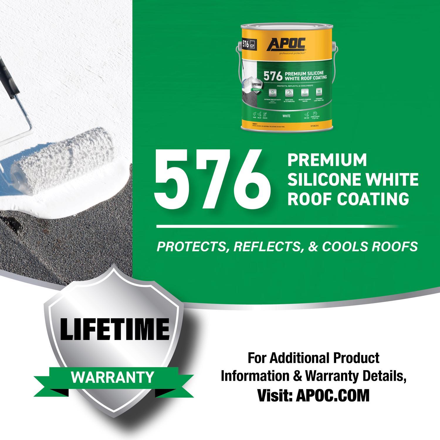 APOC Gloss Bright White Silicone Roof Coating 0.9 gal