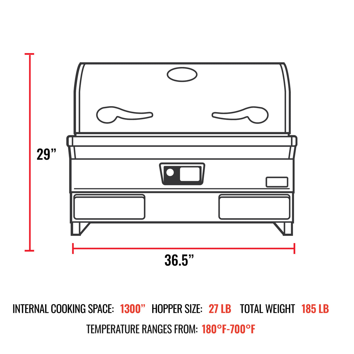 Recteq E-Series Built-In 1300 Wood Pellet Grill
