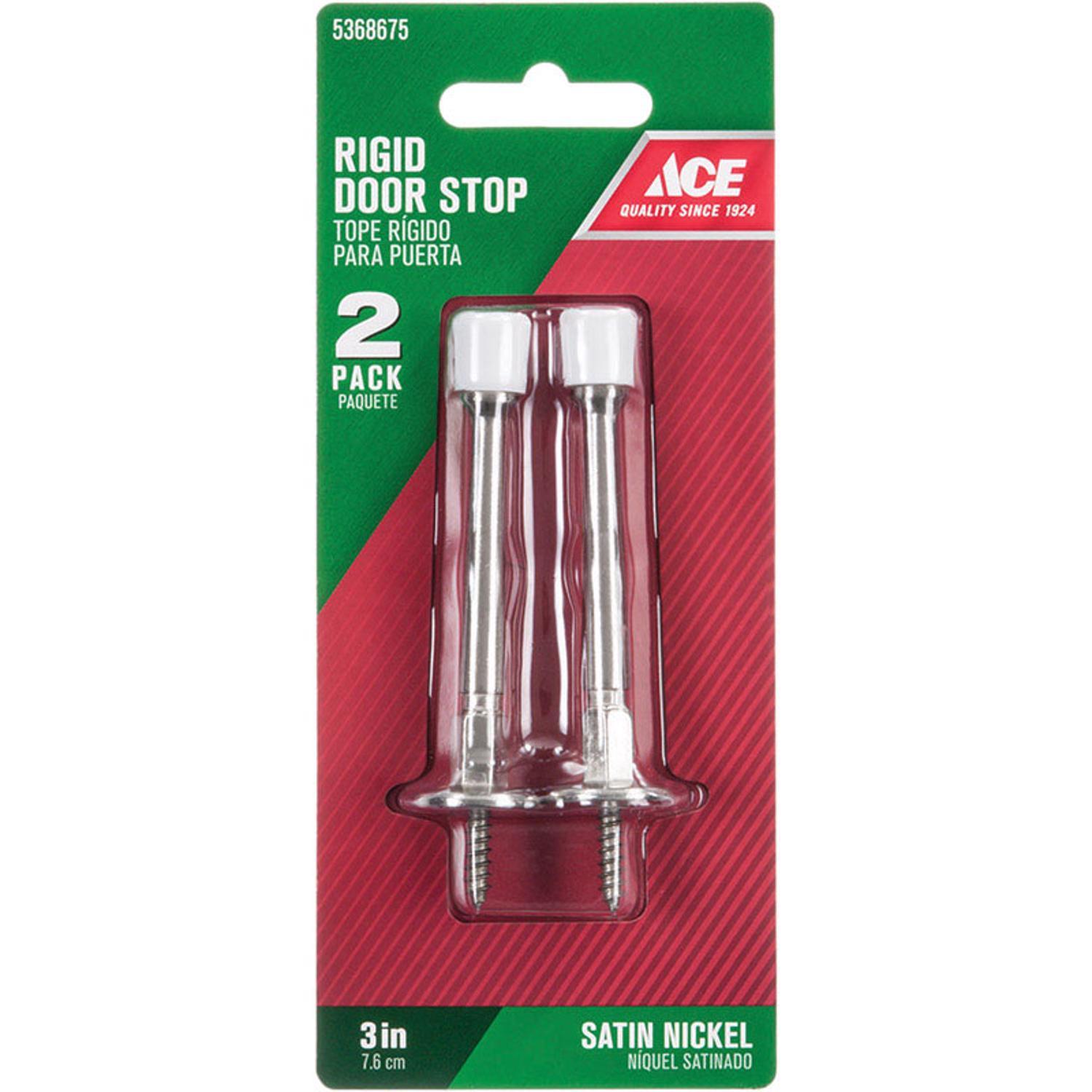 Ace 3 in. W Metal Satin Nickel Bronze Rigid Door Stop Mounts to door and wall 1/8 in.