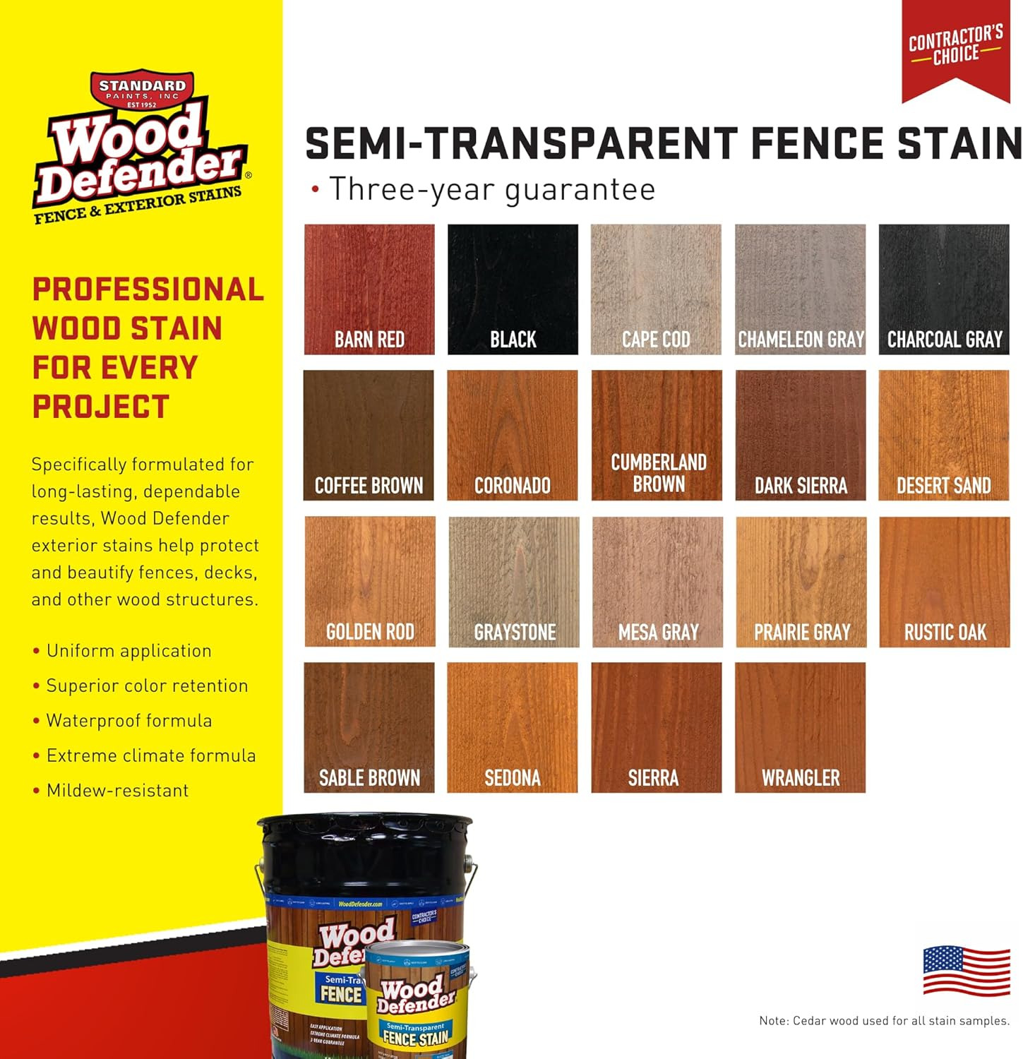 Wood Defender Semi-Transparent Fence Stain Sable Brown Gallon