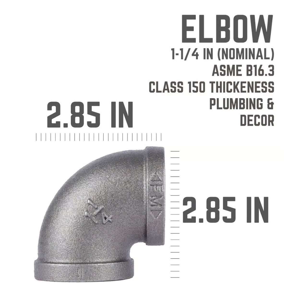STZ Industries 1-1/4 in. FIP each x 1-1/4 in. D FIP Black Malleable Iron 90 Degree Elbow