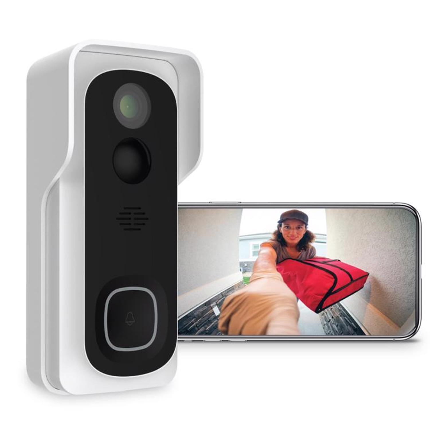 Feit Smart Home White Metal/Plastic Wireless Smart-Enabled Video Doorbell