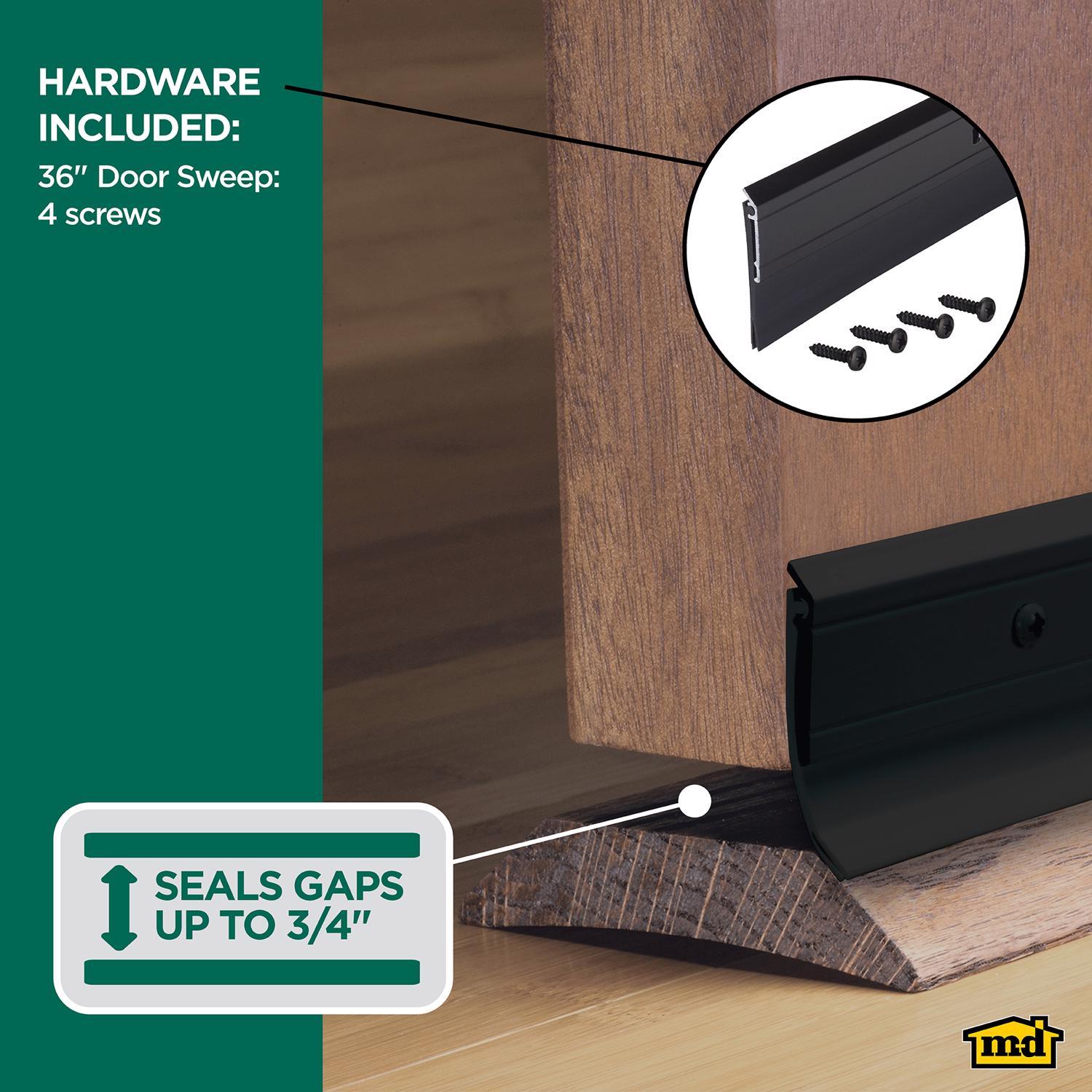 M-D Building Products Black Aluminum/Vinyl Sweep For Doors 36 in. L X 2.13 in.