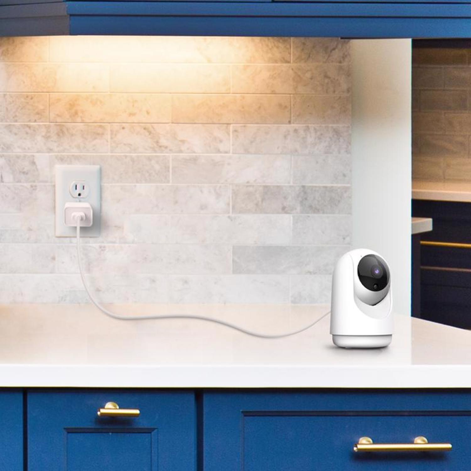 Feit Smart Home Plug-in Indoor Smart-Enabled Security Camera with Pan & Tilt