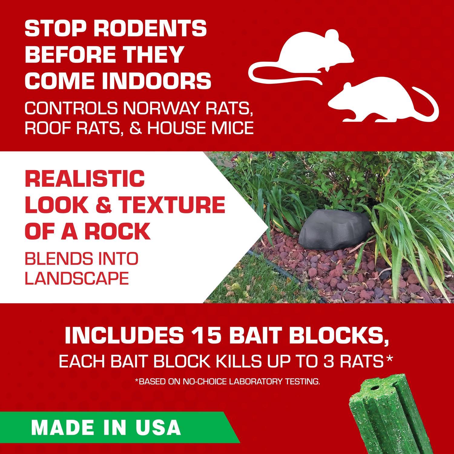 Tomcat Rockscape Bait Station and Bait Blocks For Mice and Rats 1 pk