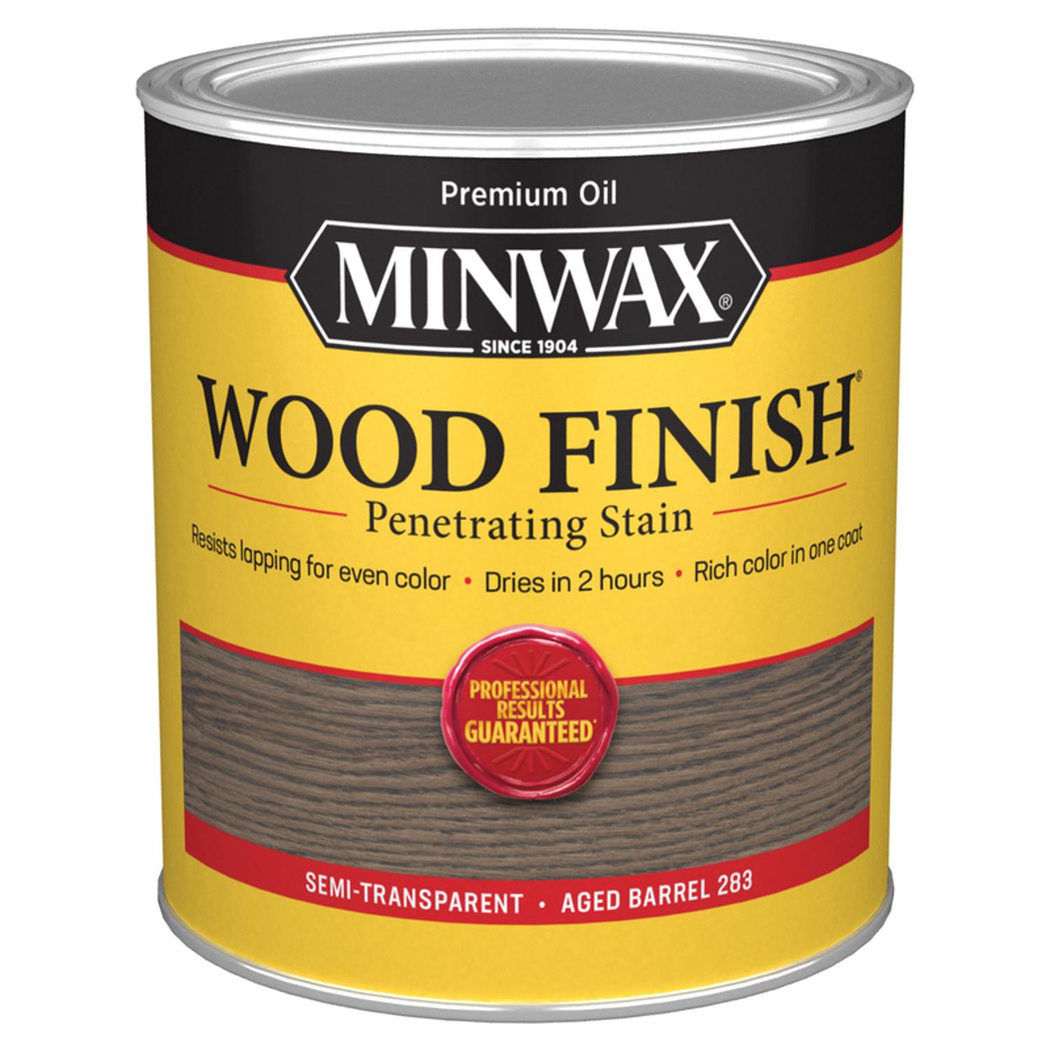 Minwax Wood Finish Semi-Transparent Aged Barrel Oil-Based Penetrating Wood Stain 1 qt