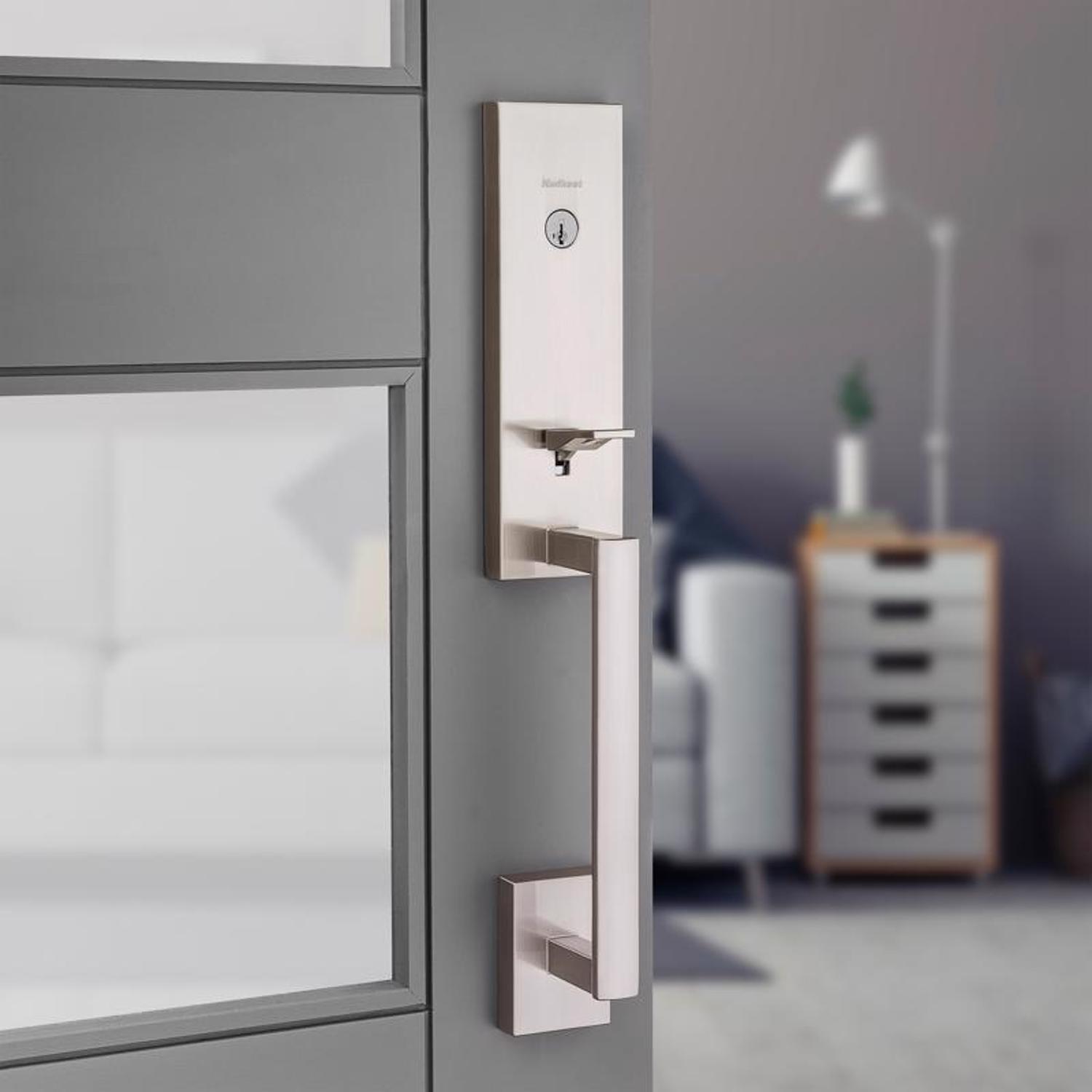 Kwikset Vancouver Satin Nickel Entry Door Knob 1-3/4 in.