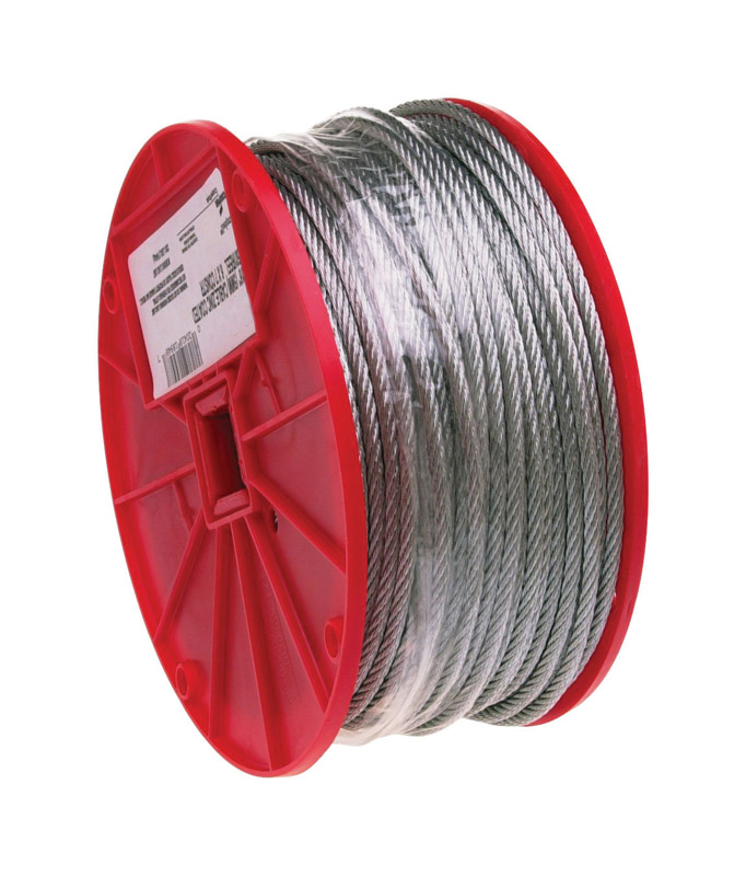 Campbell Chain Galvanized Steel Aircraft Cable 1/8 in. Dia. x 500 ft. L