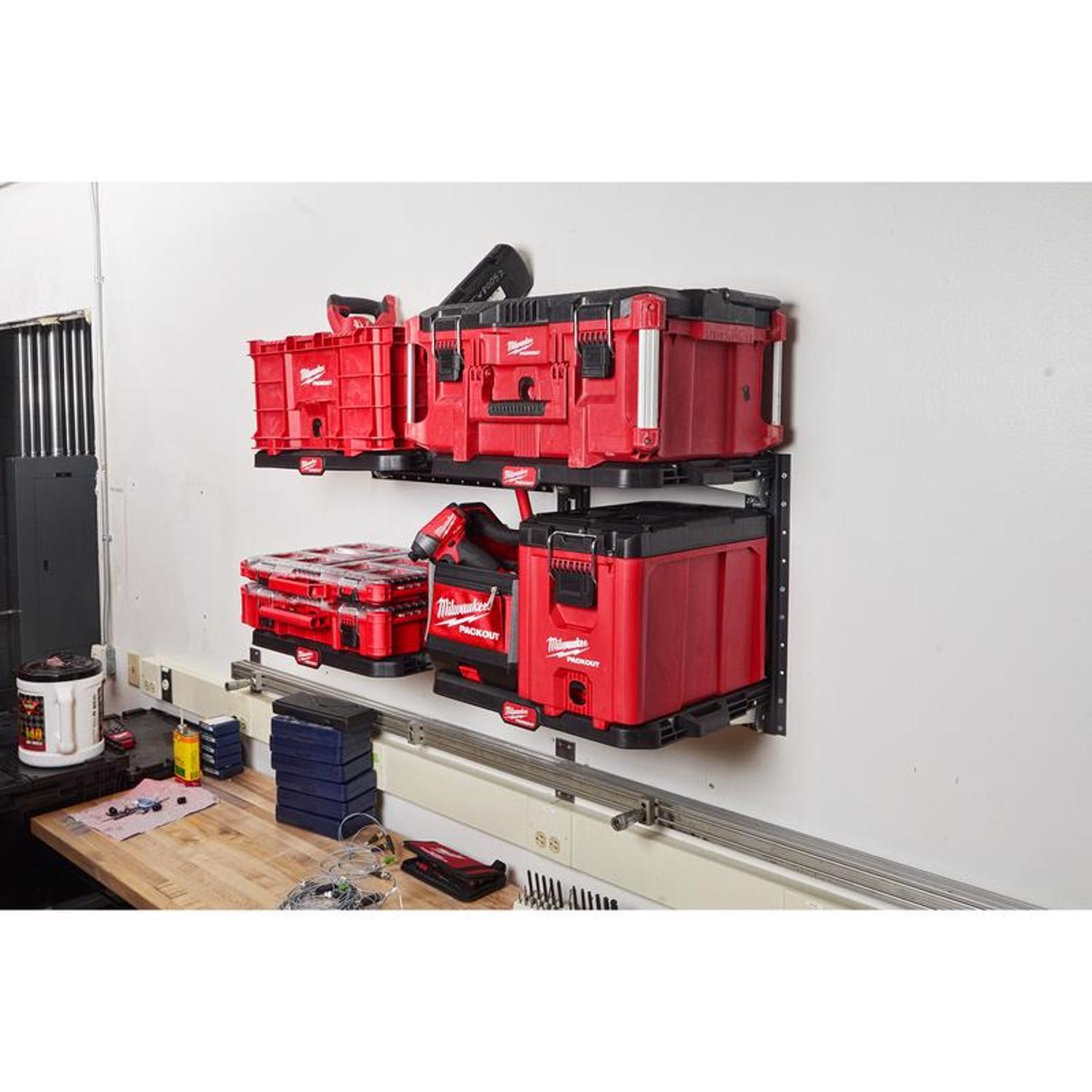 Milwaukee Packout 3.9 in. H X 21 in. W X 16.6 in. D Black Metal/Plastic Shelf Rack