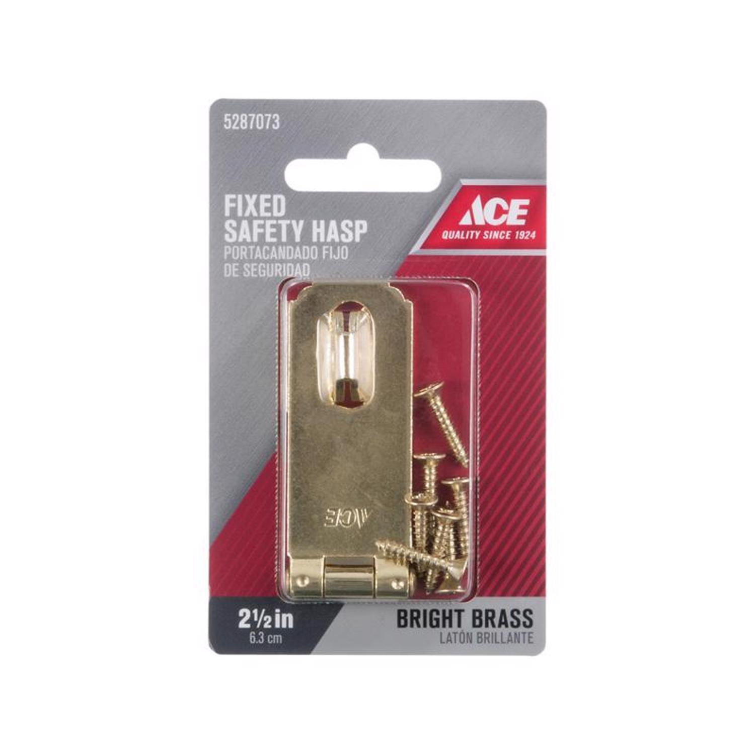 Ace Bright Brass 2-1/2 in. L Fixed Staple Safety Hasp
