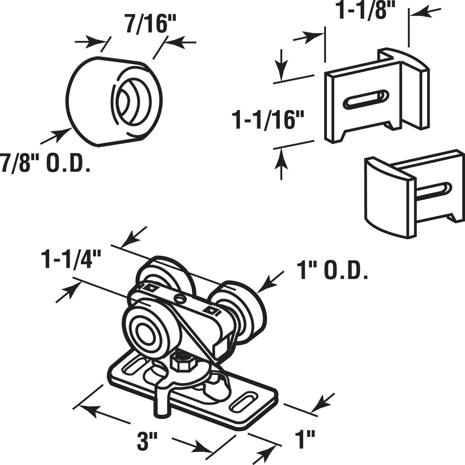 Prime-Line Mill White Steel Hardware Kit 1 pk