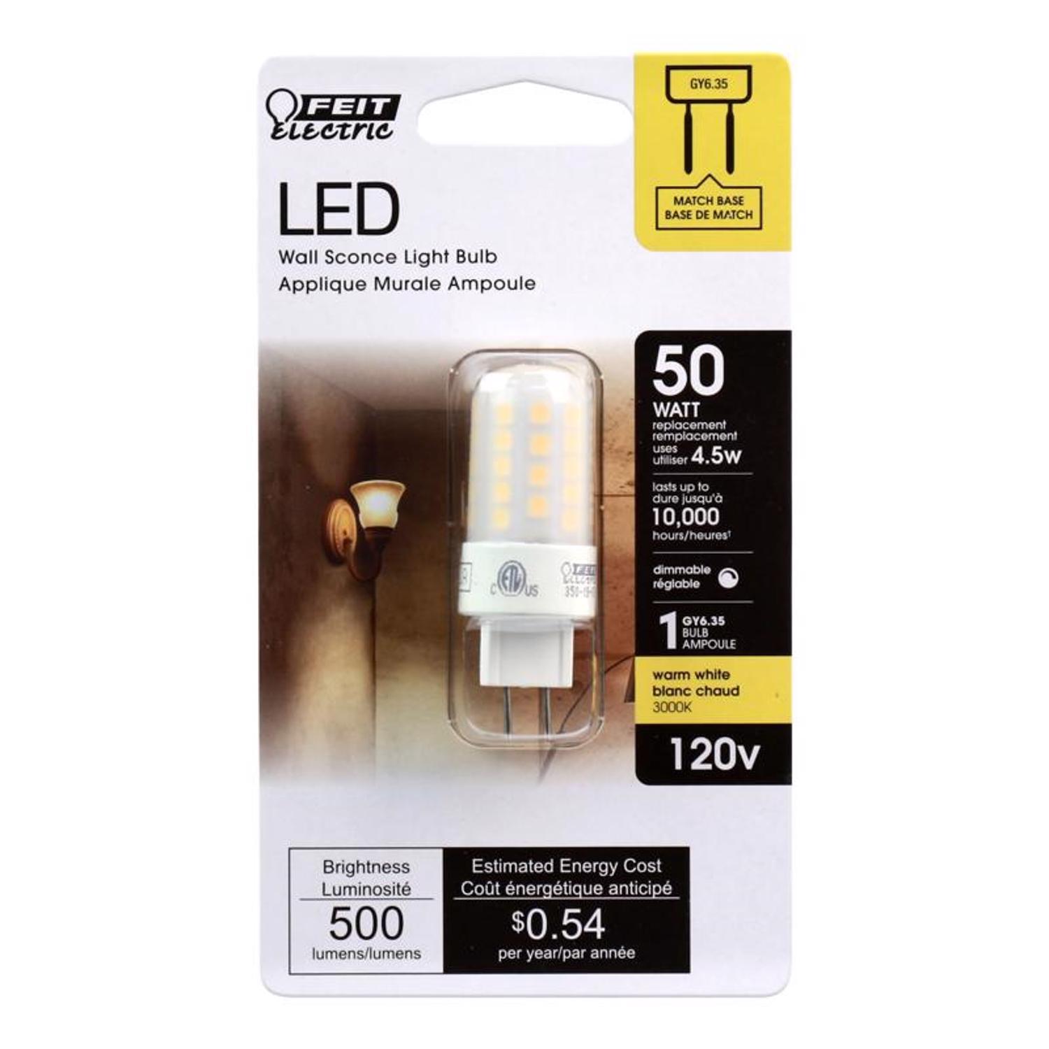 Feit T4 GY6.35 LED Bulb Bright White 50 Watt Equivalence 1 Pack