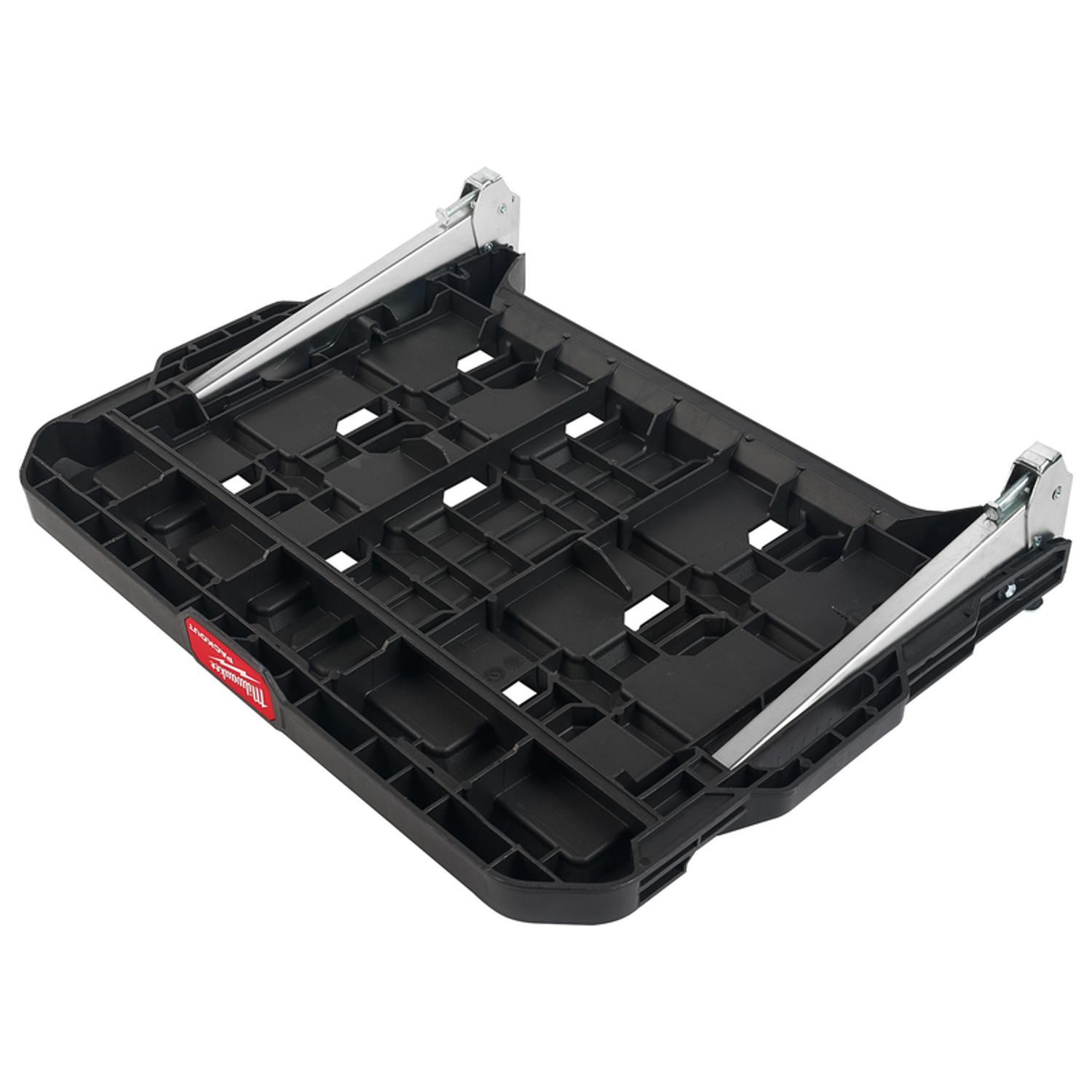 Milwaukee Packout 3.9 in. H X 21 in. W X 16.6 in. D Black Metal/Plastic Shelf Milwaukee Packout 3.9 in. H X 21 in. W X 16.6 in. D Black Metal/Plastic Shelf