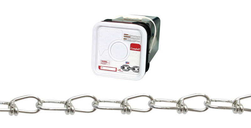 Campbell Chain Double Loop Chain 275 ft. L x 9/64 in. Dia. No. 2/3 Silver Carbon Steel