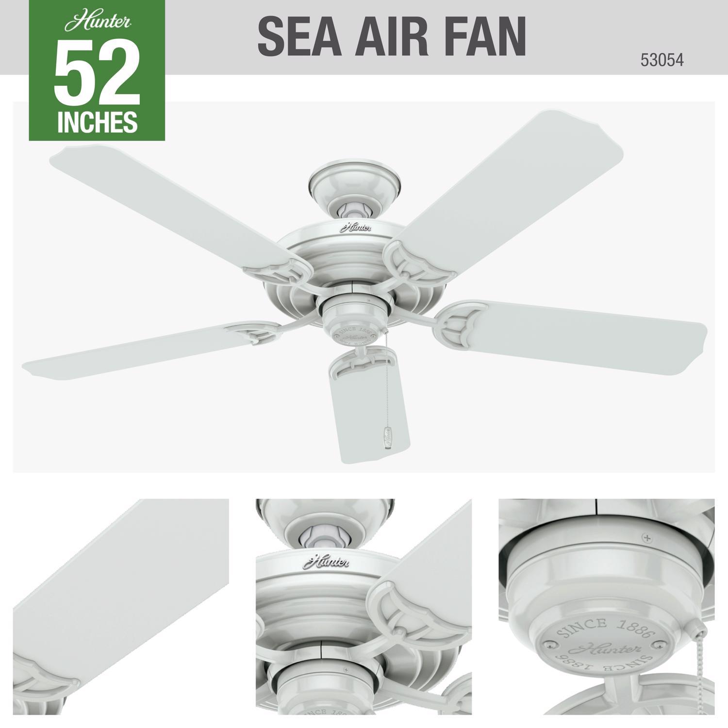 Hunter Sea Air 52 in. White Outdoor Ceiling Fan