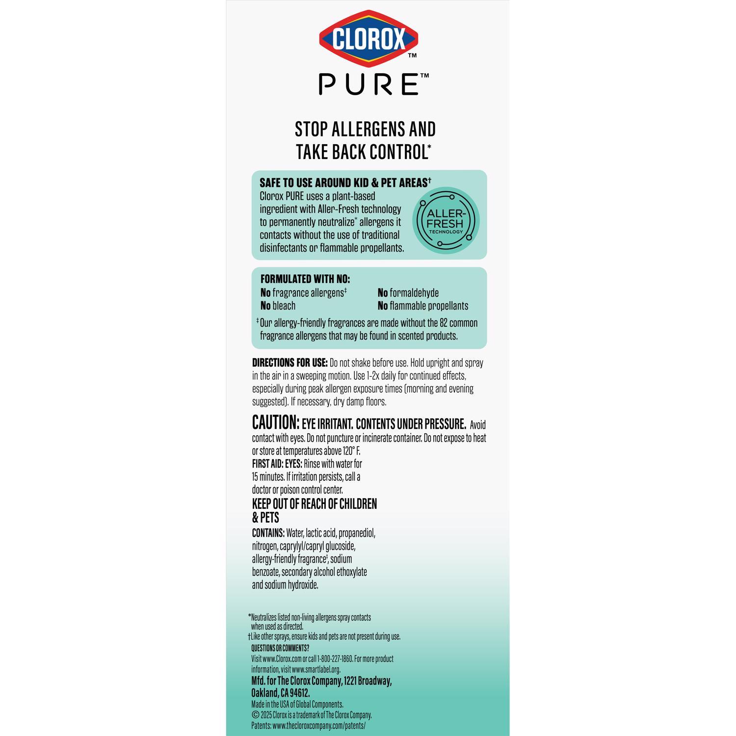 Clorox Pure Clean Breeze Scent Air Freshener Spray 8 oz Aerosol 1 pk
